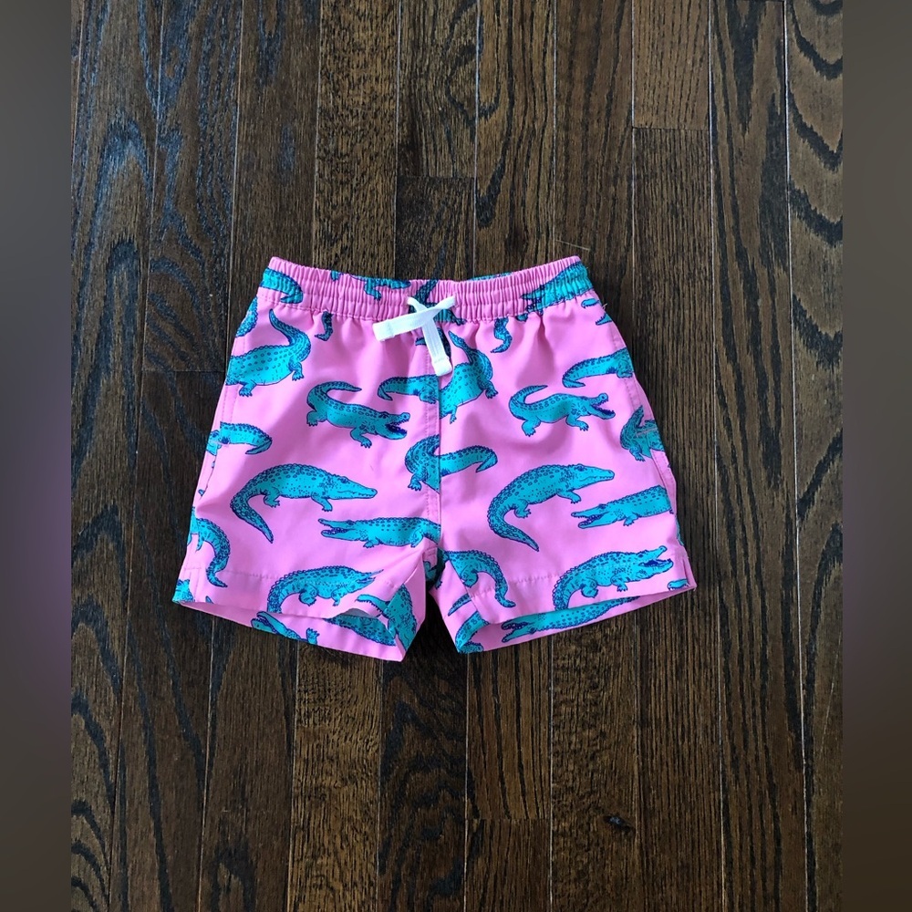 Chubbies Boys 3T ‘The Lil Glades’ Pink Alligator Classic Lined Swim Trunks